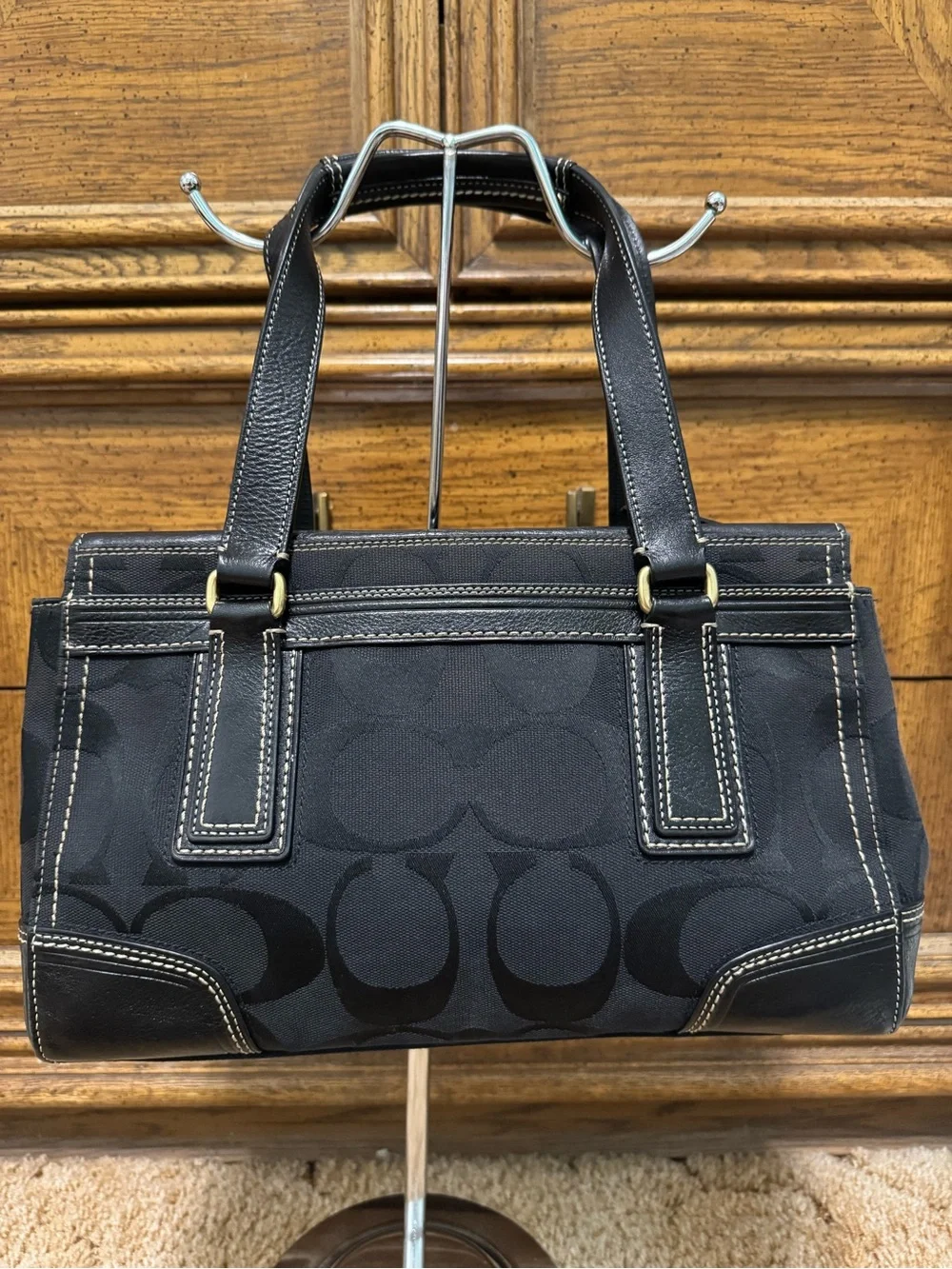 Coach Vintage Hampton Signature Turnlock Black Carryall